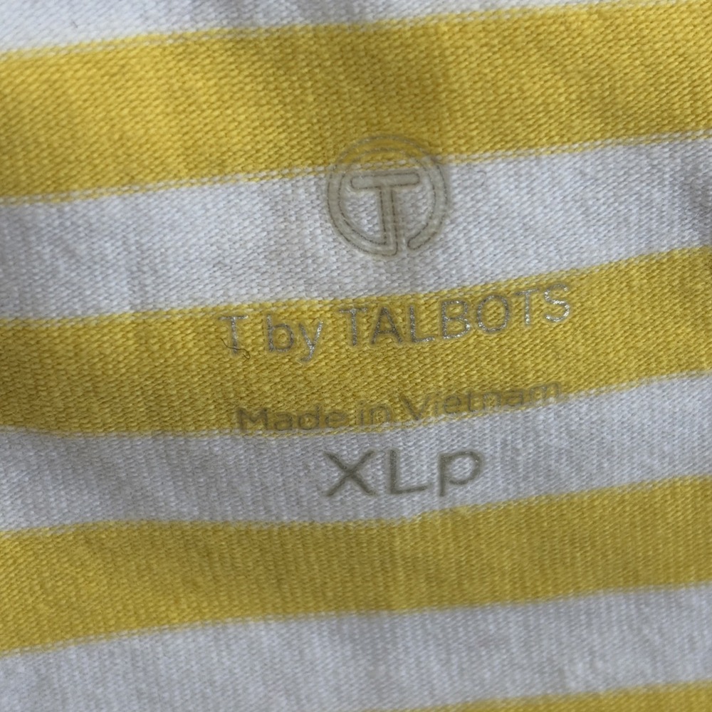 Talbots Top Women's Size XLP Cotton Blend Striped Colorblock Long Sleeve Tee - Picture 6 of 8